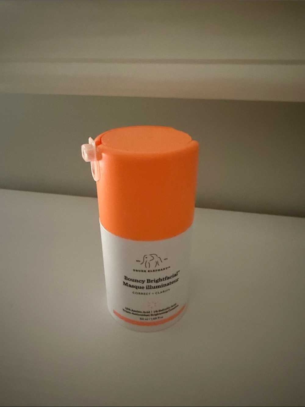 Drunk Elephant Bouncy Brightfacial Masque - White & Orange